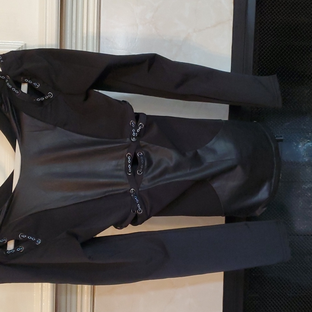 Faux Leather Look Top